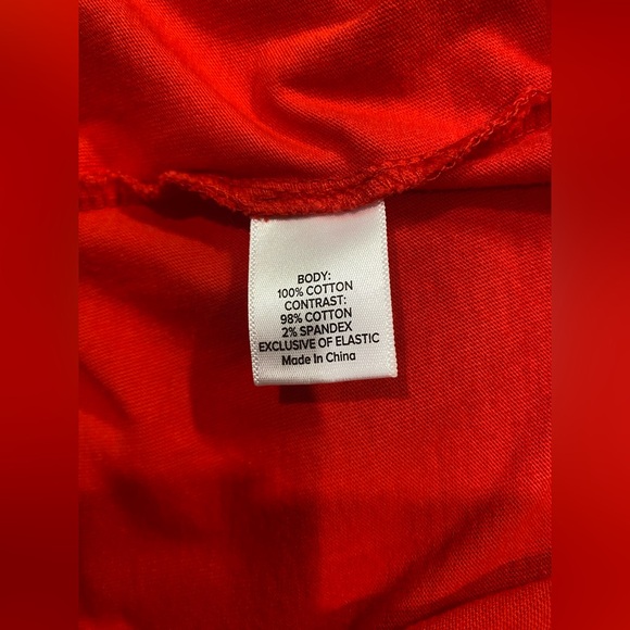 Evereve Red Ruffle Sleeve Blouse L Statement Short Sleeve Cotton Top - Picture 5 of 8